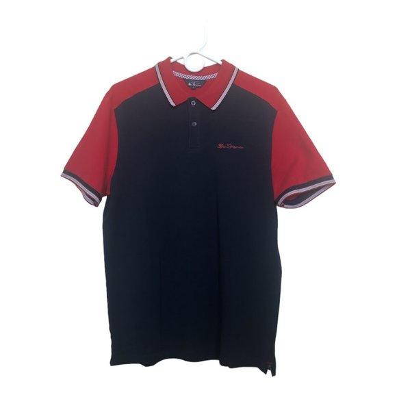 Ben Sherman Two Button Polo Shirt Color Block Navy & Red Blazer Stitched… - Picture 4 of 12